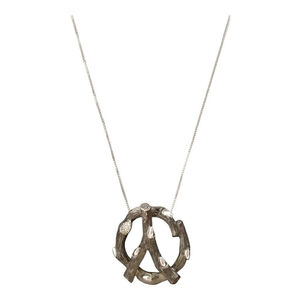 Stephen Dweck Vintage Sterling Silver Diamond Branch Charm Necklace.